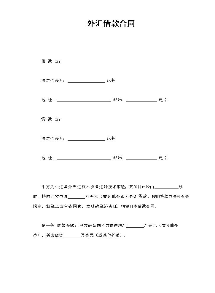 外汇借款合.doc