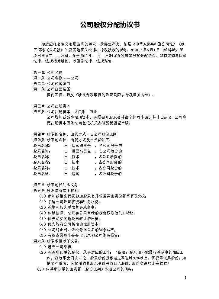 公司股权分配.doc